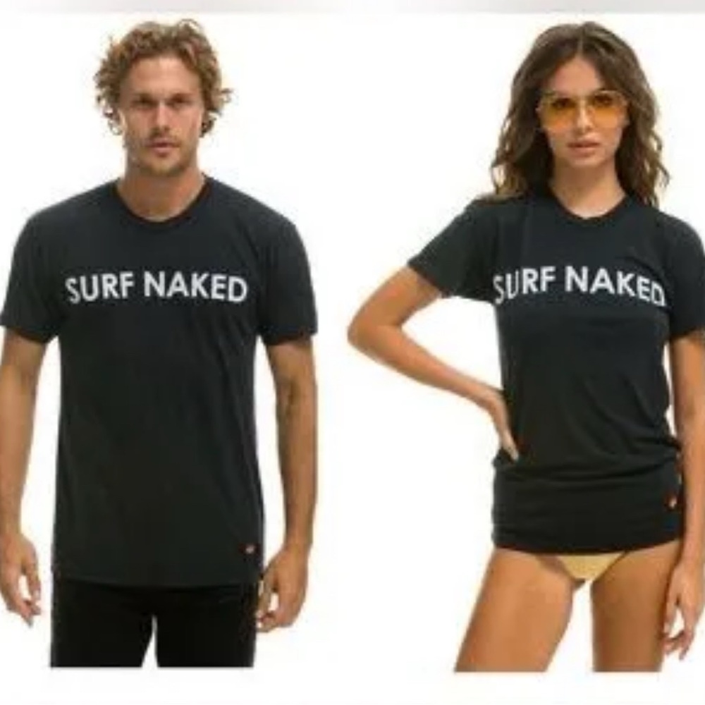 Aviator Nation NWT Surf Naked Tee -Charcoal